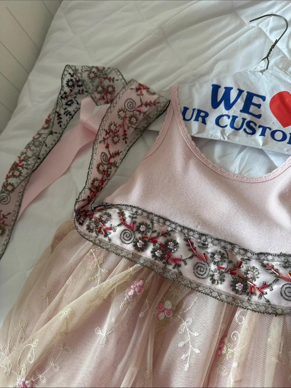 Kids Pink Floral Princess Costume Dress